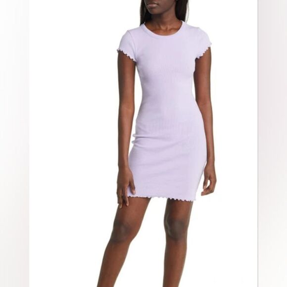 NWT BP Lettuce Edge Body-Con Rib Knit Minidress - Picture 1 of 8